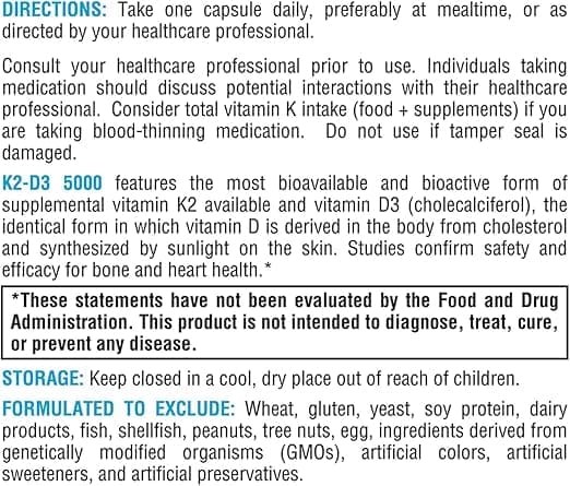 K2-D3 5000 120 Capsules - Image 2